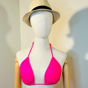 Neon Hot Pink Triangle Halter Bikini and bottom